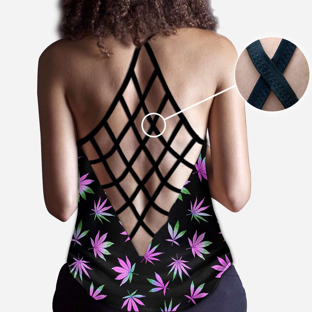Smoke Now And Later - Weed Cross Tank Top and Leggings