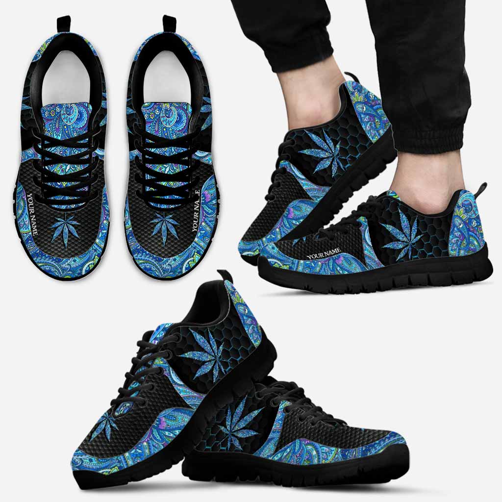 Blue And Green Bandana - Personalized Weed Sneakers
