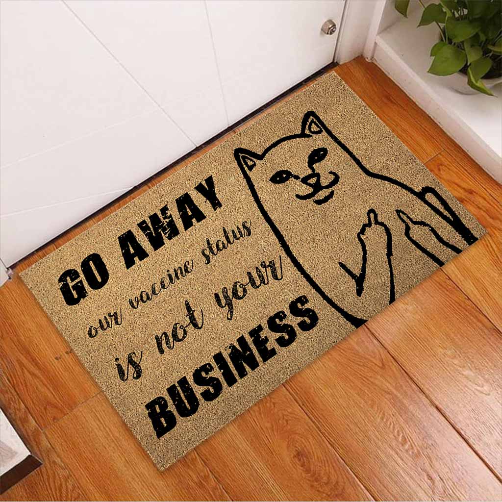 Go Away Coir Pattern Print  - Cat Doormat