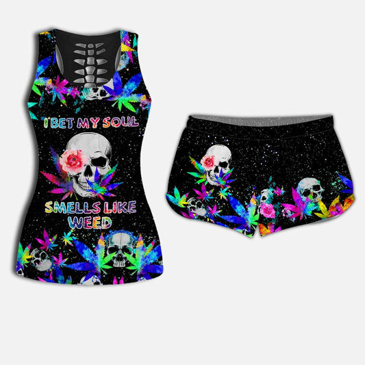 Dope Soul - Weed Hollow Tank Top and Women Shorts