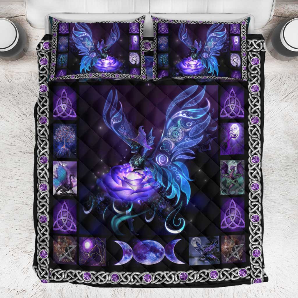 Heart Of A Witch Soul Of A Dragon Quilt Set