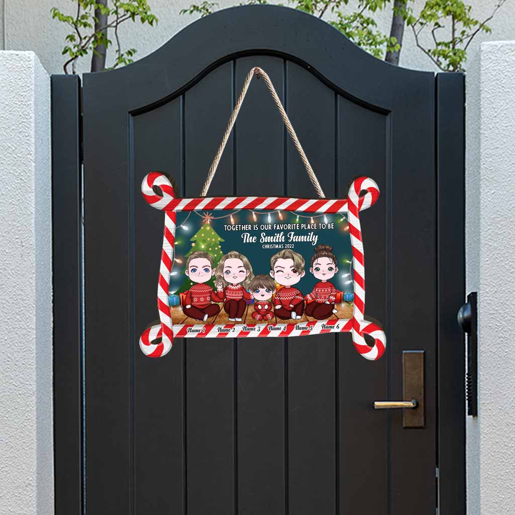 Together Is Our Favorite Place To Be Christmas 2022 - Personalized Family Wood Sign