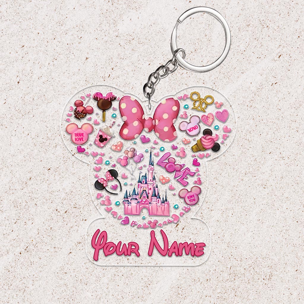 Sweet Holiday - Personalized Christmas Mouse Transparent Keychain