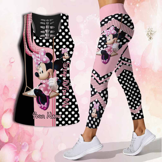 Stay With Me - Personalized Mouse Hollow Tank Top And Leggings
