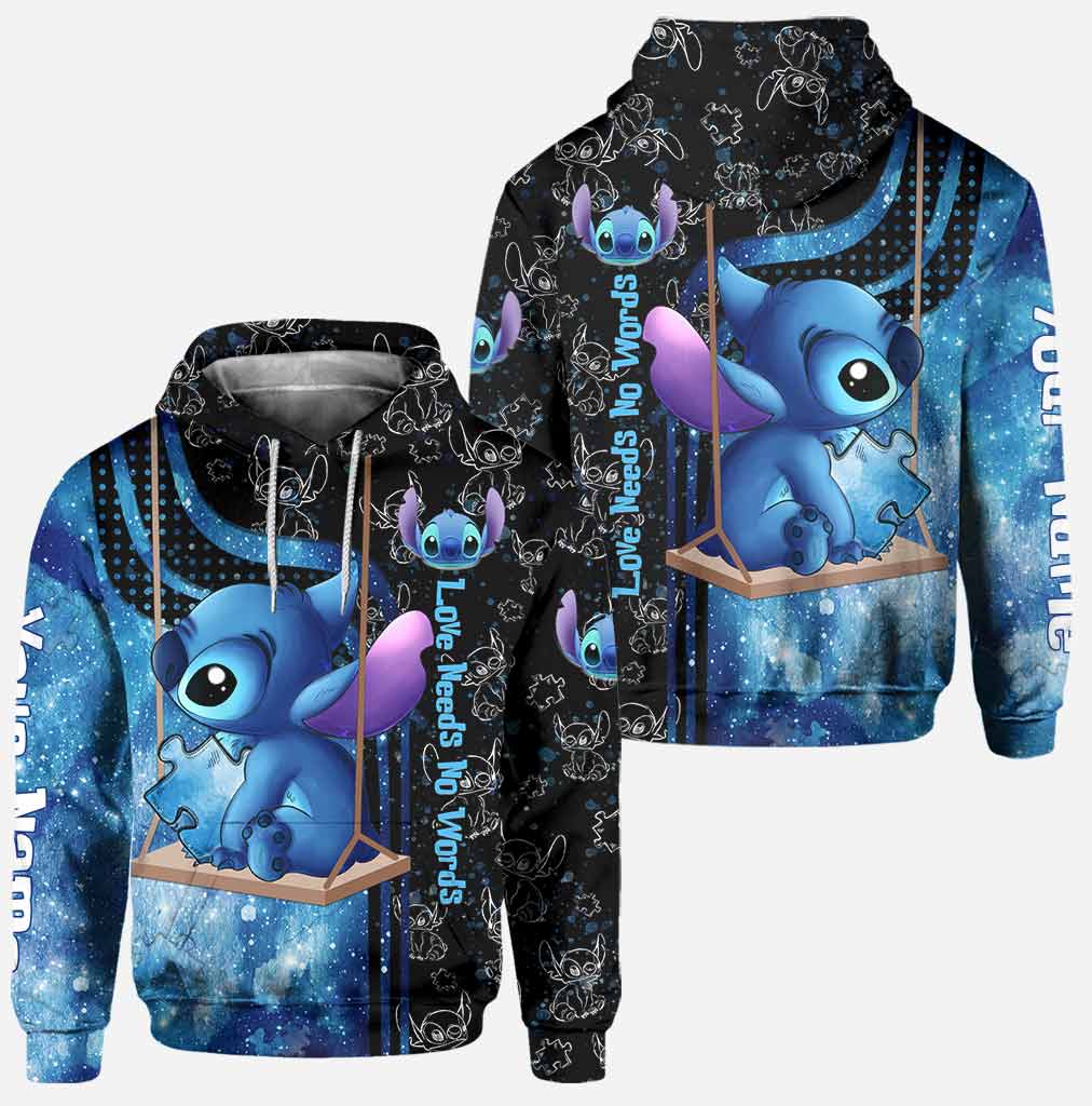 Love Needs No Words - Personalized Autism Awareness Hoodie And Leggings