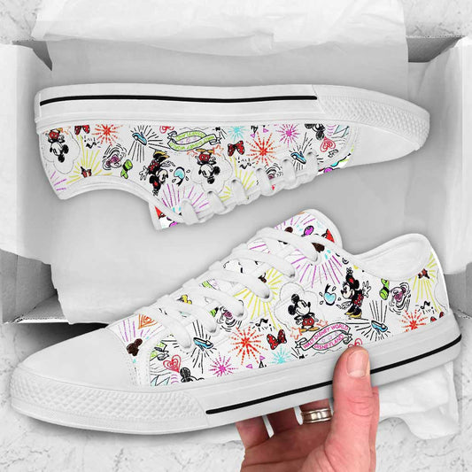 Mouse Ears Sketch - Mouse Low Top Shoes