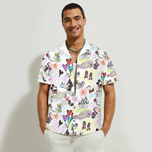 Mouse Ears Sketch - Mouse Hawaiian Shirt