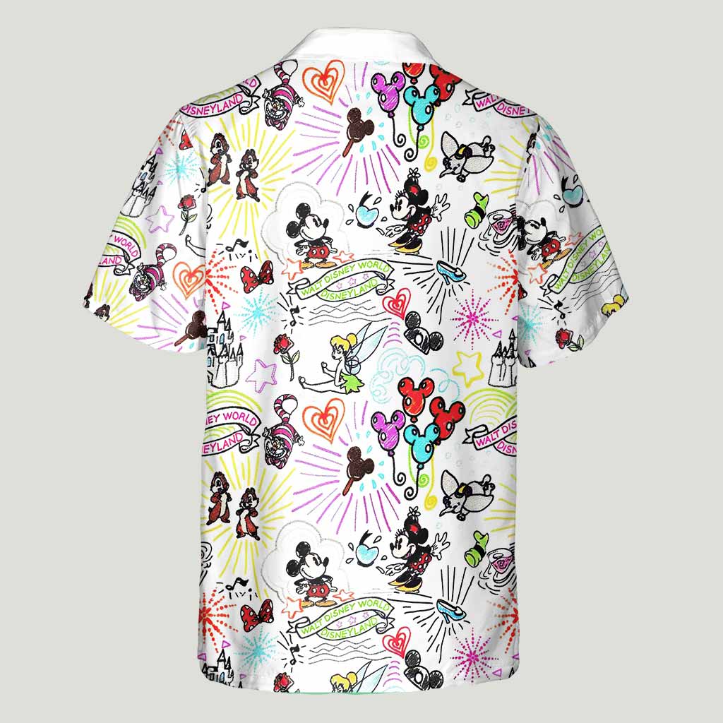 Mouse Ears Sketch - Mouse Hawaiian Shirt