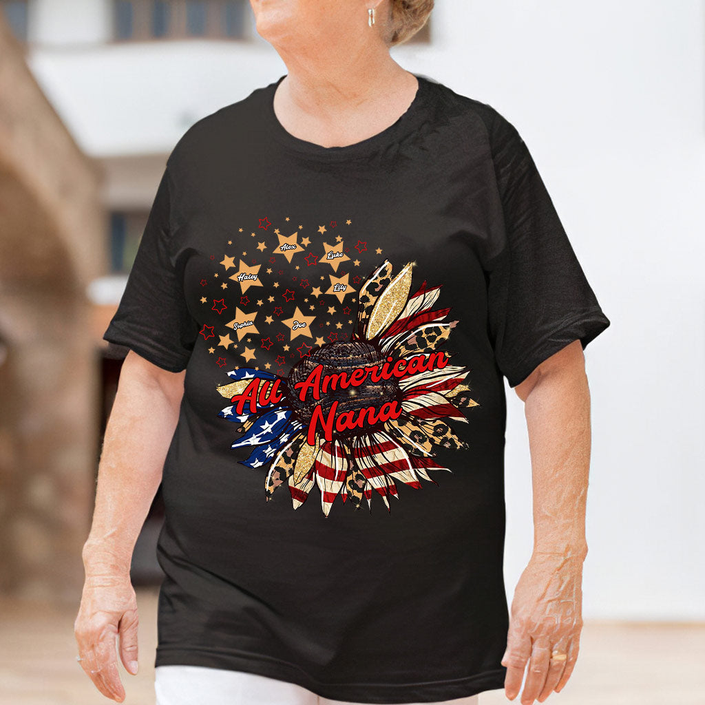 Nana's Flower - Personalized Independence Day T-shirt and Hoodie