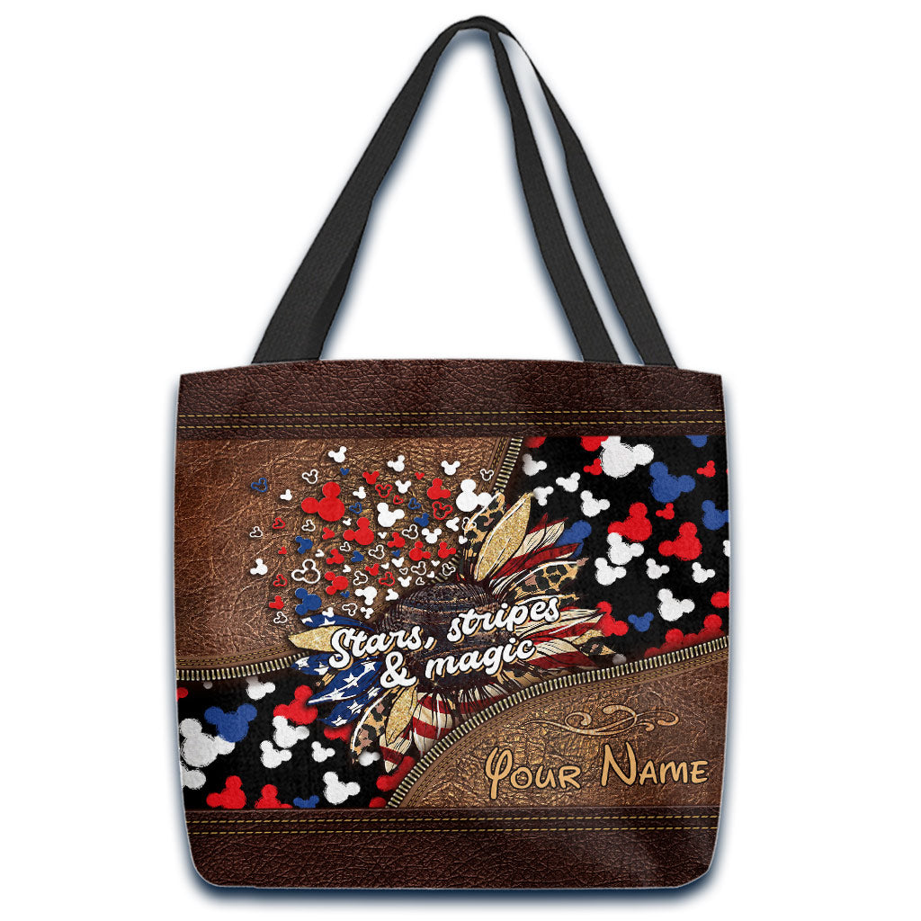 Stars Stripes And Magic - Personalized Independence Day Mouse Tote Bag