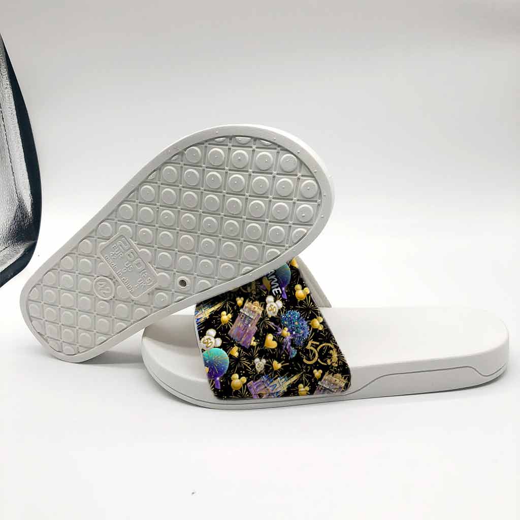 50 Years Of Magic - Personalized Mouse Slide Sandals