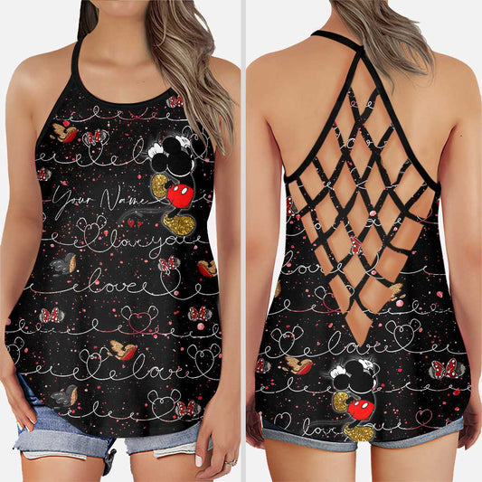 Cute Mouse Ears - Personalized Cross Tank Top