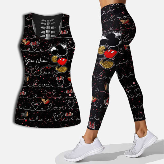 Cute Mouse Ears - Personalized Hollow Tank Top and Leggings