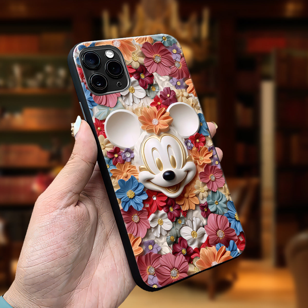 3D Effect Floral Mouse Phone case