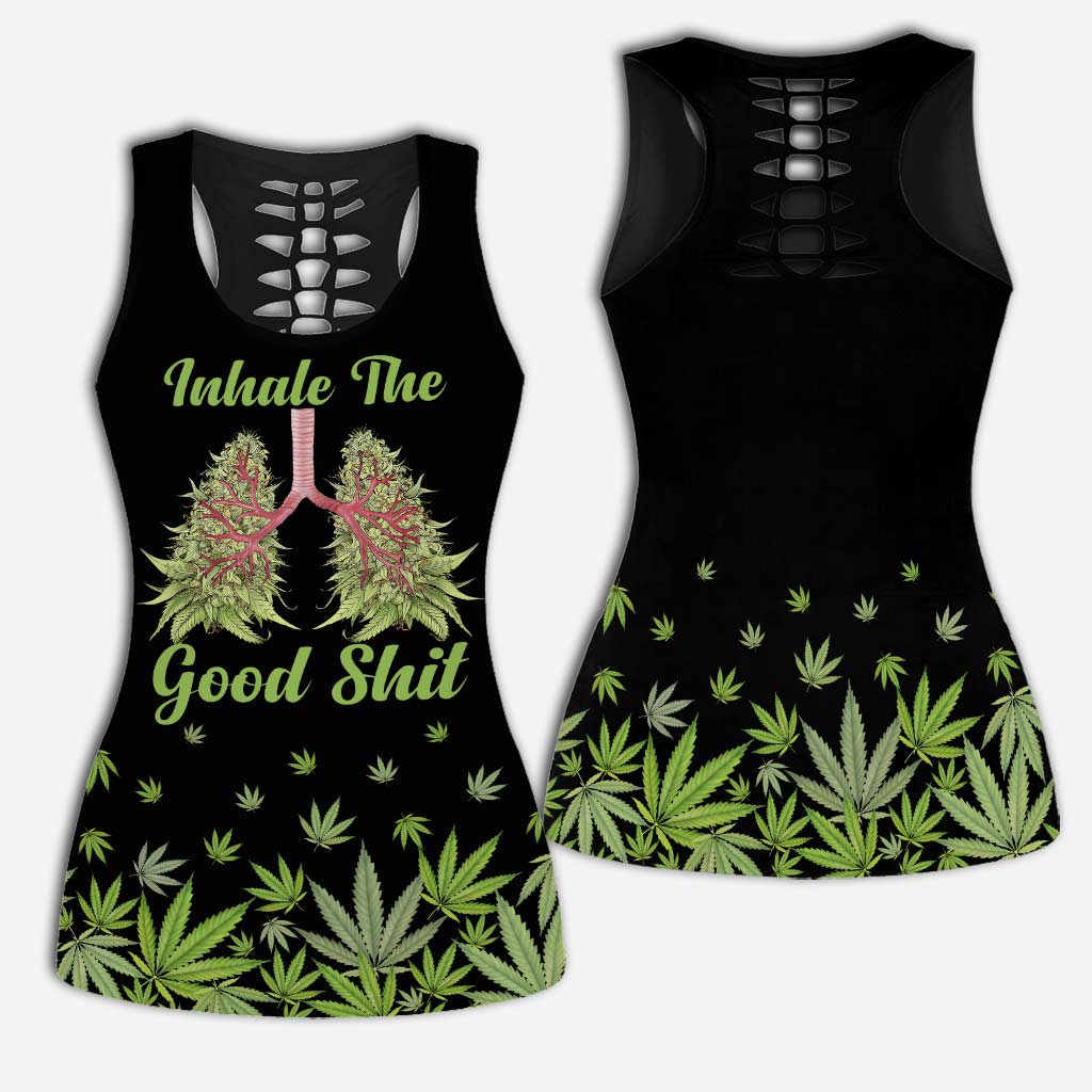 Inhale The Good - Personalized Weed Hollow Tank Top and Leggings