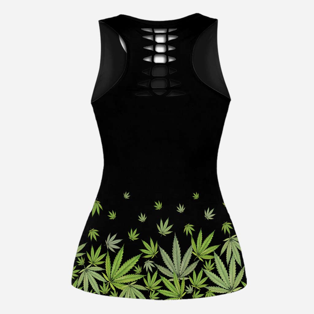Inhale The Good - Personalized Weed Hollow Tank Top and Leggings