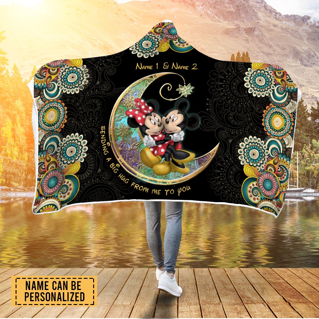 Sending A Big Hug - Personalized Mouse Hooded Blanket