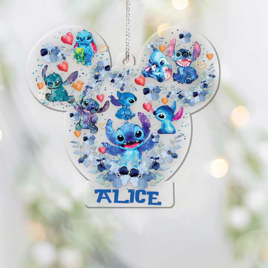 Ohana Means Family - Personalized Christmas Transparent Ornament