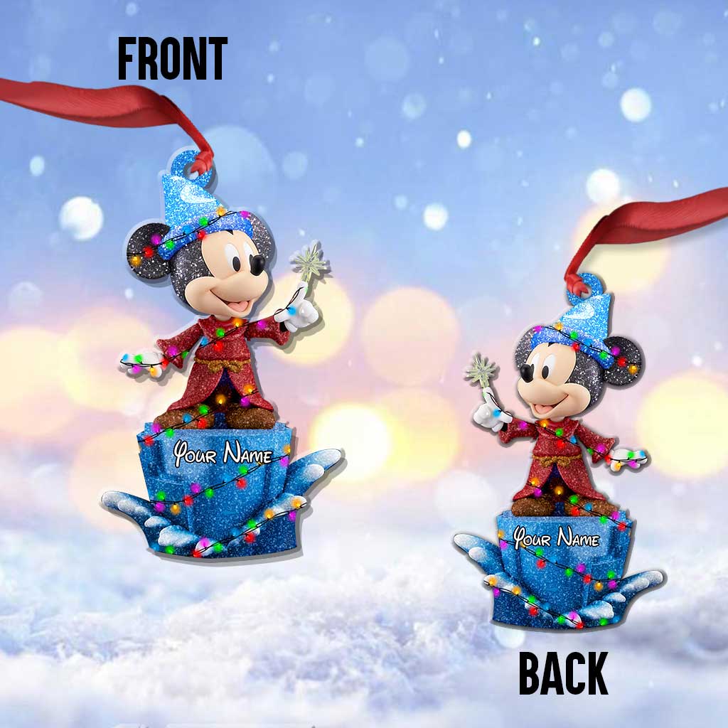 The Magician - Personalized Christmas Mouse Ornament (Printed On Both Sides)