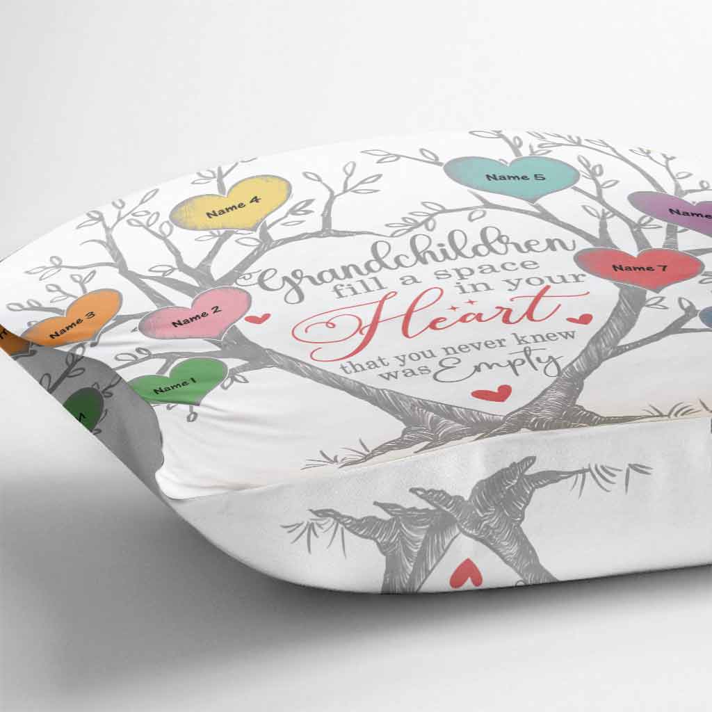 Mom Grandma Family Tree Heart - Personalized Throw Pillow