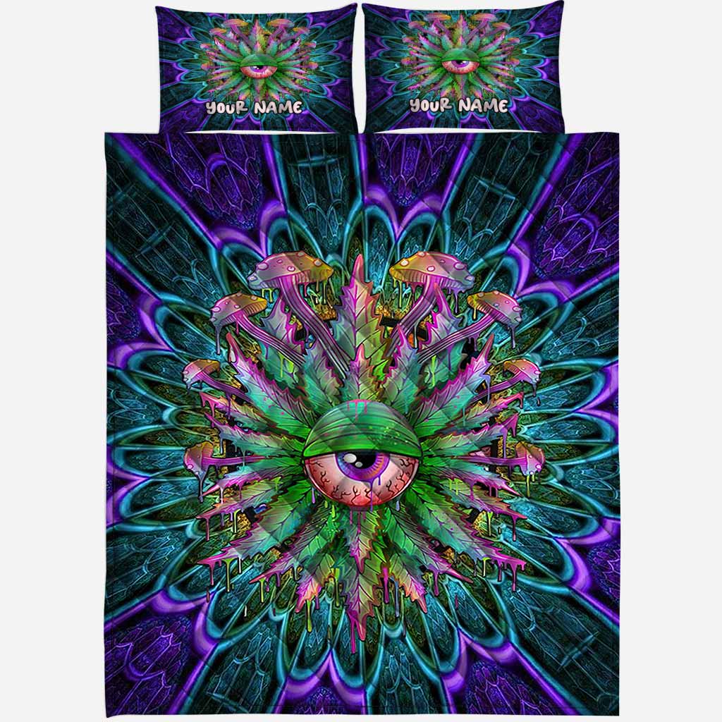 Magic Leaf Magic Eye - Personalized Weed Quilt Set