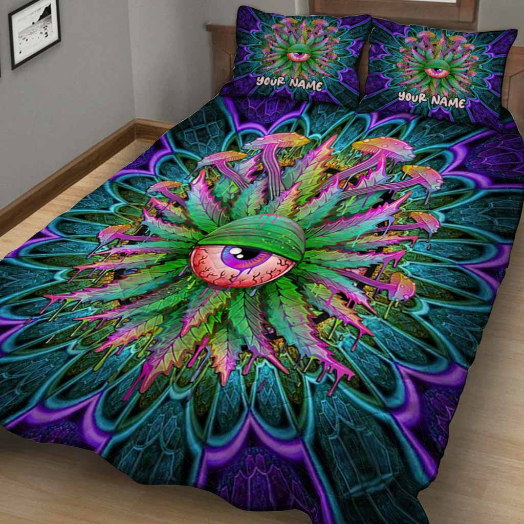 Magic Leaf Magic Eye - Personalized Weed Quilt Set