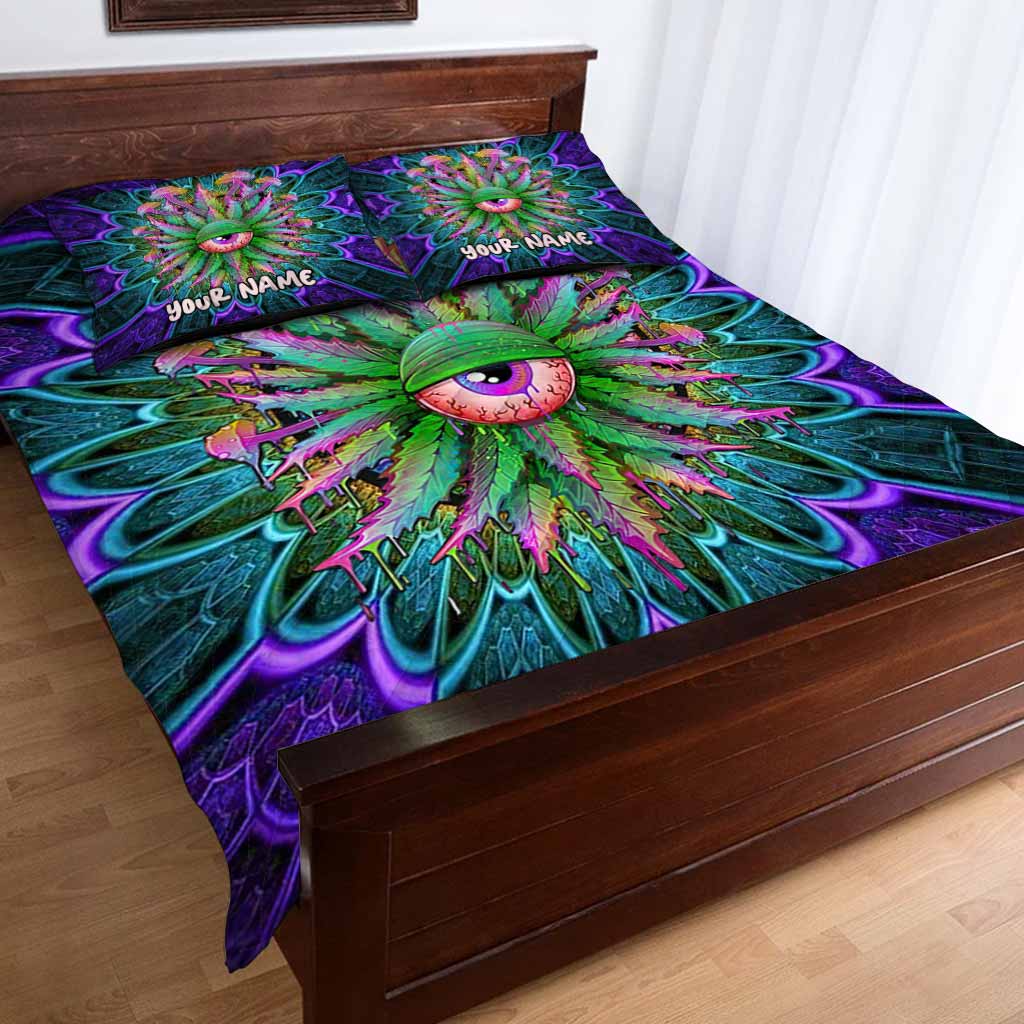 Magic Leaf Magic Eye - Personalized Weed Quilt Set
