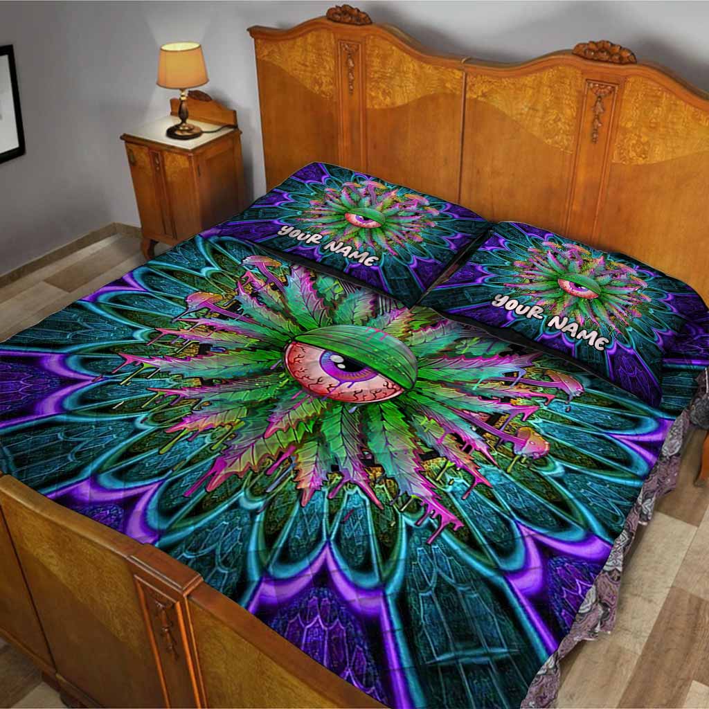 Magic Leaf Magic Eye - Personalized Weed Quilt Set