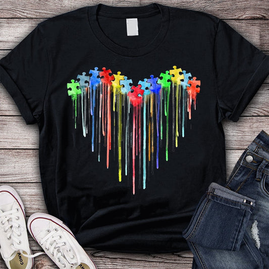 Colorful Heart Autism Awareness T-shirt and Hoodie 0523