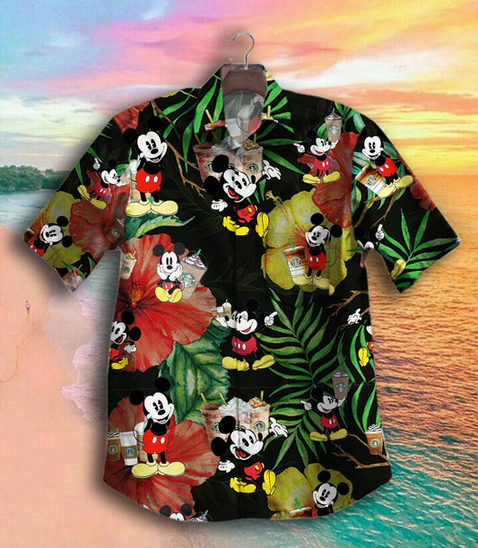 Tropical Mouse And Coffee Mouse Hawaiian Shirt