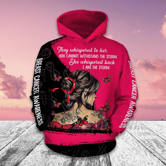 I Am The Storm - Breast Cancer Awareness All Over T-shirt and Hoodie 0822