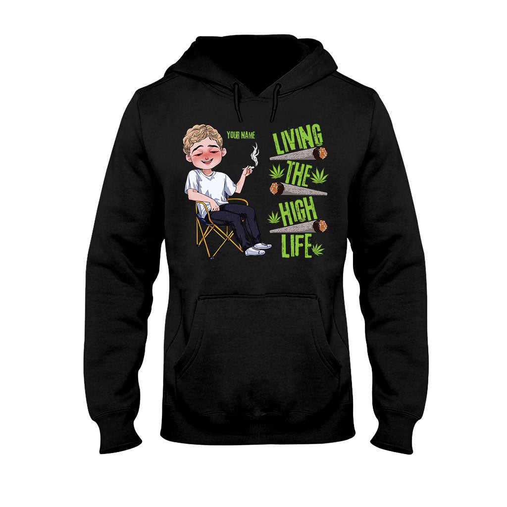 Living The High Life - Personalized Weed T-shirt and Hoodie
