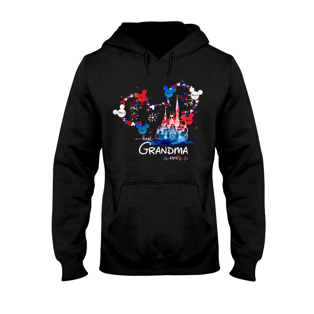 Best Grandma Ever - Personalized Independence Day Mouse T-shirt and Hoodie