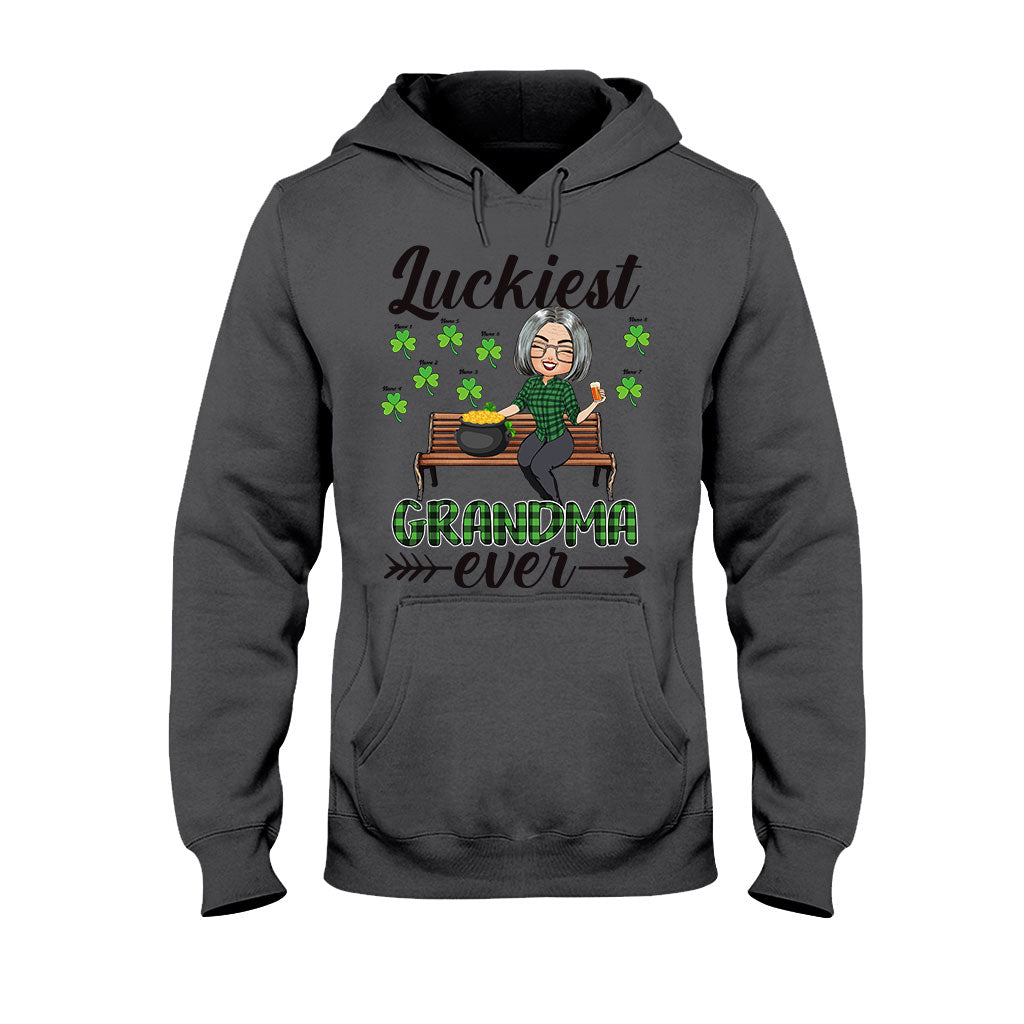 Luckiest Grandma Ever - Personalized St. Patrick's Day Grandma T-shirt and Hoodie