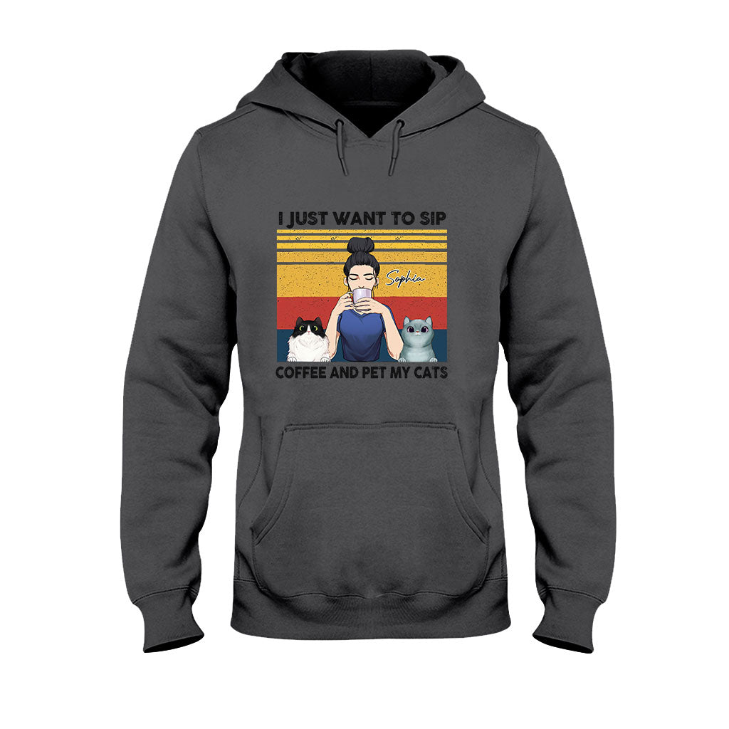 Cat Mom Coffee - Personalized Cat T-shirt and Hoodie