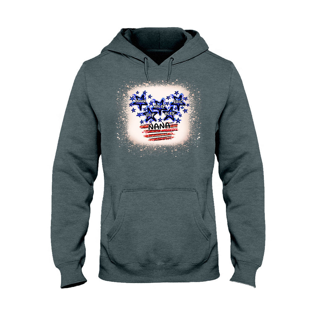 Stars And Stripes Nana - Personalized Independence Day Grandma T-shirt and Hoodie