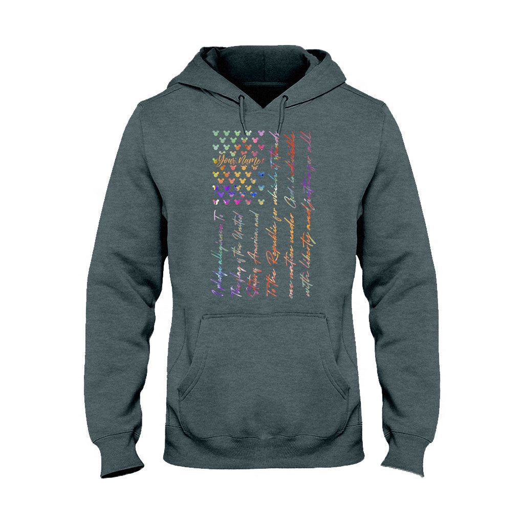 Mouse Ears Pledge Of Allegiance - Personalized Independence Day T-shirt and Hoodie