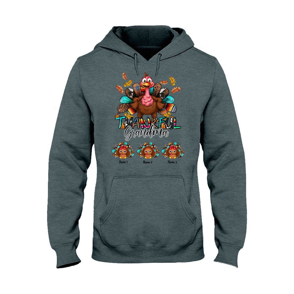 Thankful Grandma - Personalized Thanksgiving T-shirt and Hoodie