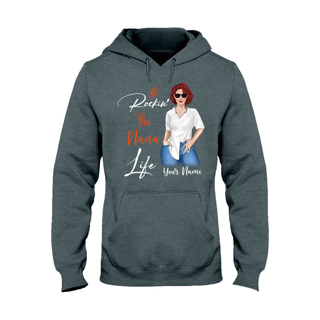 Rockin The Nana Life - Personalized Grandma T-shirt and Hoodie