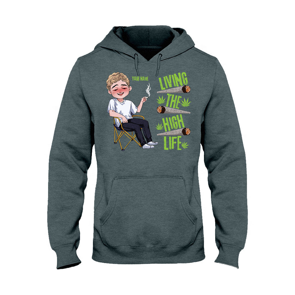 Living The High Life - Personalized Weed T-shirt and Hoodie