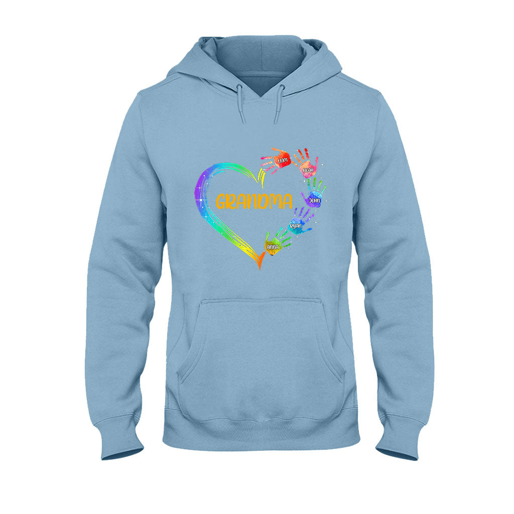 Grandma Heart Prints - Personalized Grandma T-shirt and Hoodie