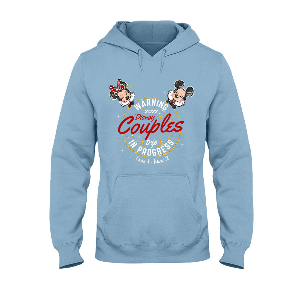 Warning Couple Trip In Progress - Personalized Mouse T-shirt and Hoodie
