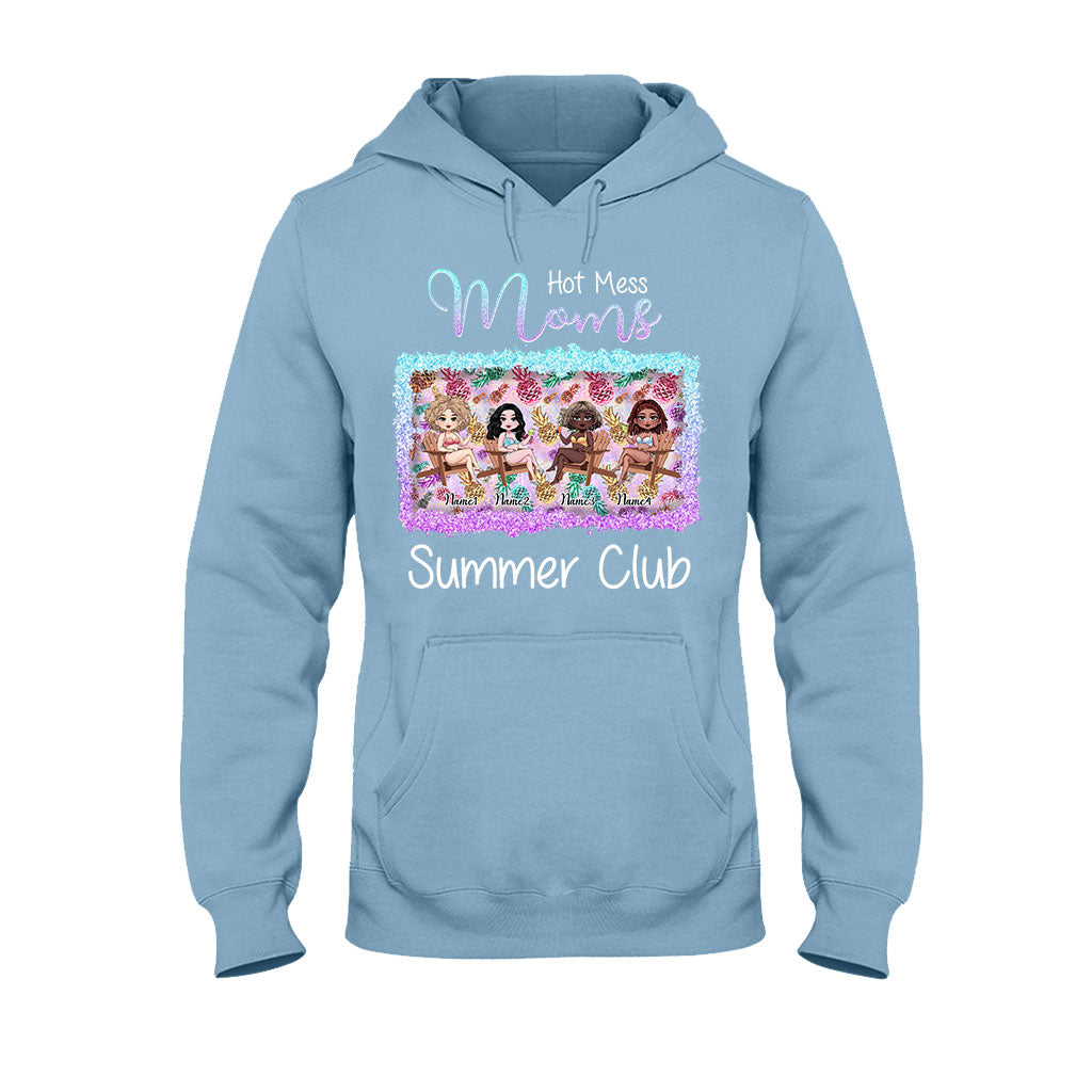 Hot Mess Moms Summer Club - Personalized Bestie T-shirt and Hoodie