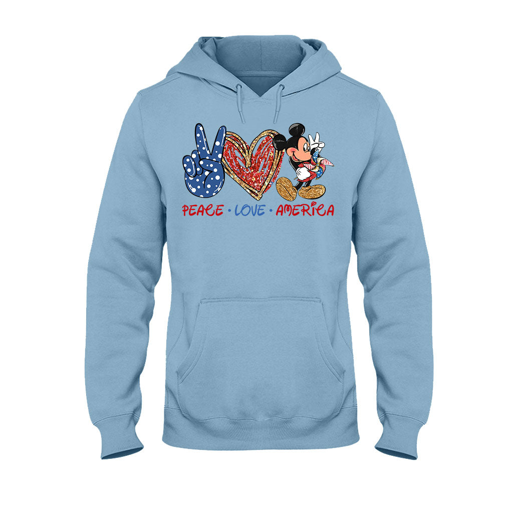 Peace Love Mouse Ears - Independence Day T-shirt and Hoodie