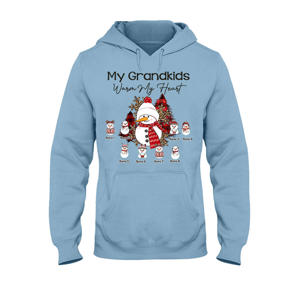 My Grandkids Warm My Heart - Personalized Christmas Grandma T-shirt and Hoodie