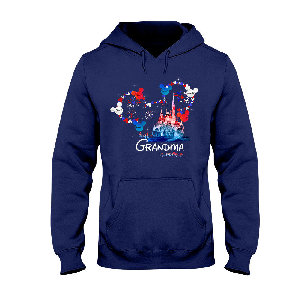 Best Grandma Ever - Personalized Independence Day Mouse T-shirt and Hoodie