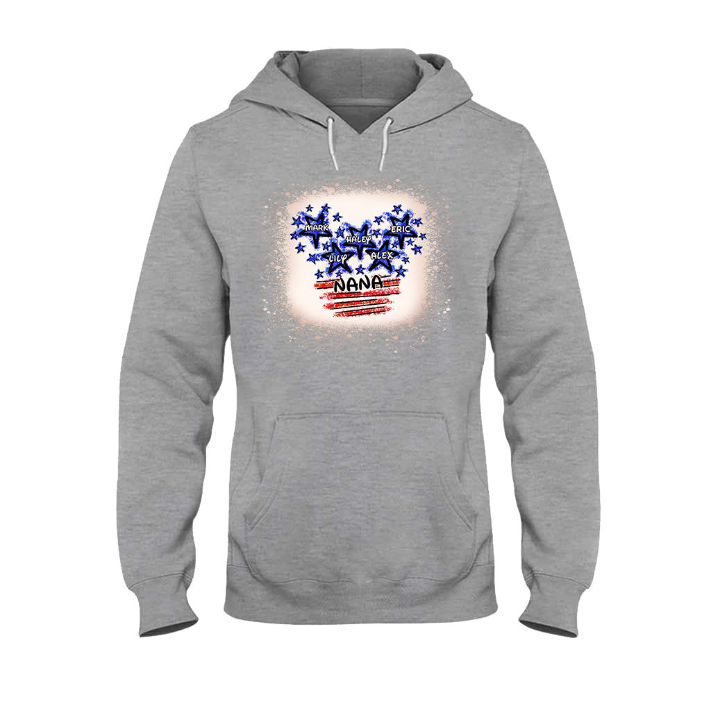 Stars And Stripes Nana - Personalized Independence Day Grandma T-shirt and Hoodie