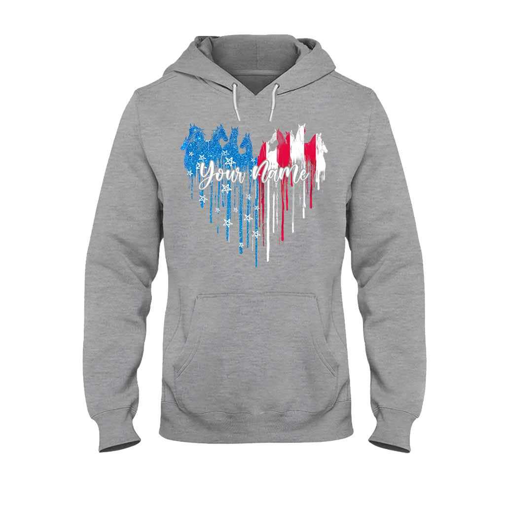 Love Horses Free Spirit - Personalized Independence Day T-shirt and Hoodie