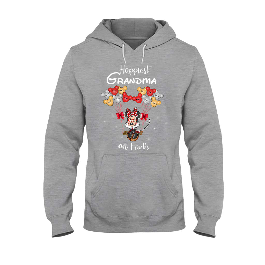 Happiest Grandma On Earth - Personalized Grandma T-shirt and Hoodie