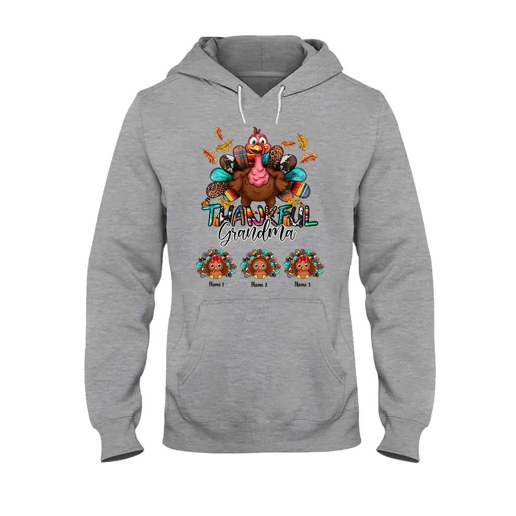Thankful Grandma - Personalized Thanksgiving T-shirt and Hoodie